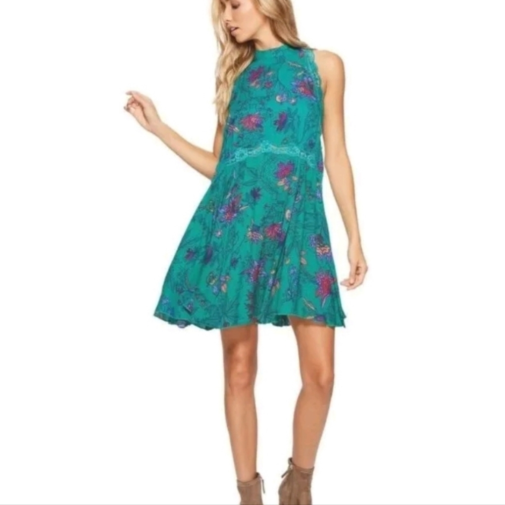 Intimately Free by Free People She Moves Chemise in Teal Sz Medium